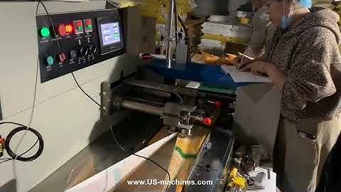 Automatic frozen pancake flow horizontal bag packaging machine packing video