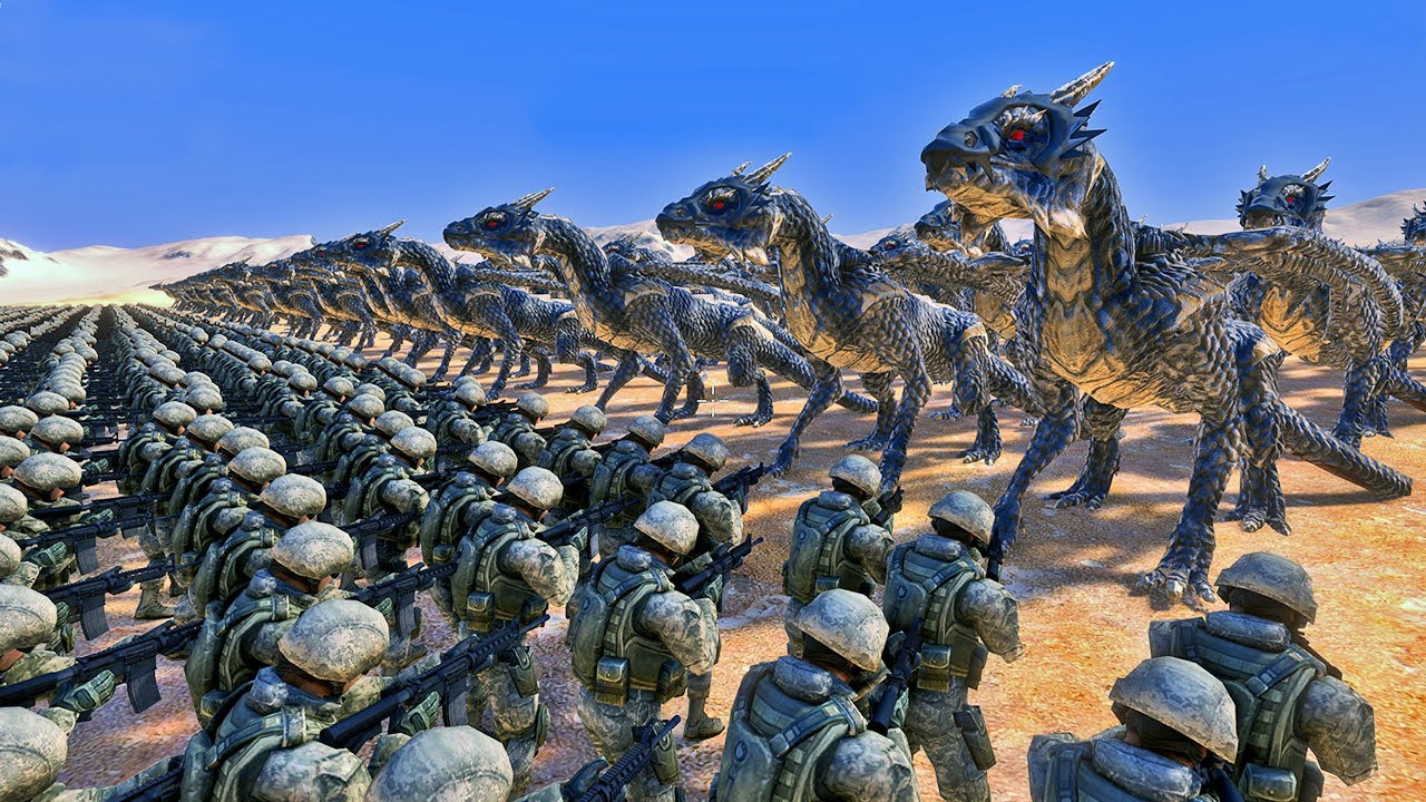10.000 MODERN SOLDIERS vs 800 DRAGONS | Ultimate Epic Battle Simulator | UEBS