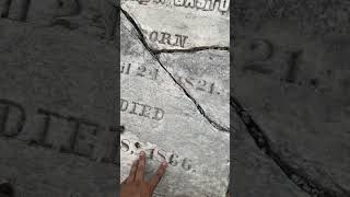 Visiting the grave of a giant! John Gaston, 7’6” & 340 lbs, died in Woodbury, 1866. Legend lives on!