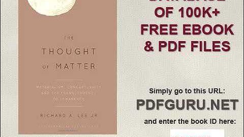 The Thought of Matter Materialism, Conceptuality and the Transcendence of Immanence Philosophical Pr