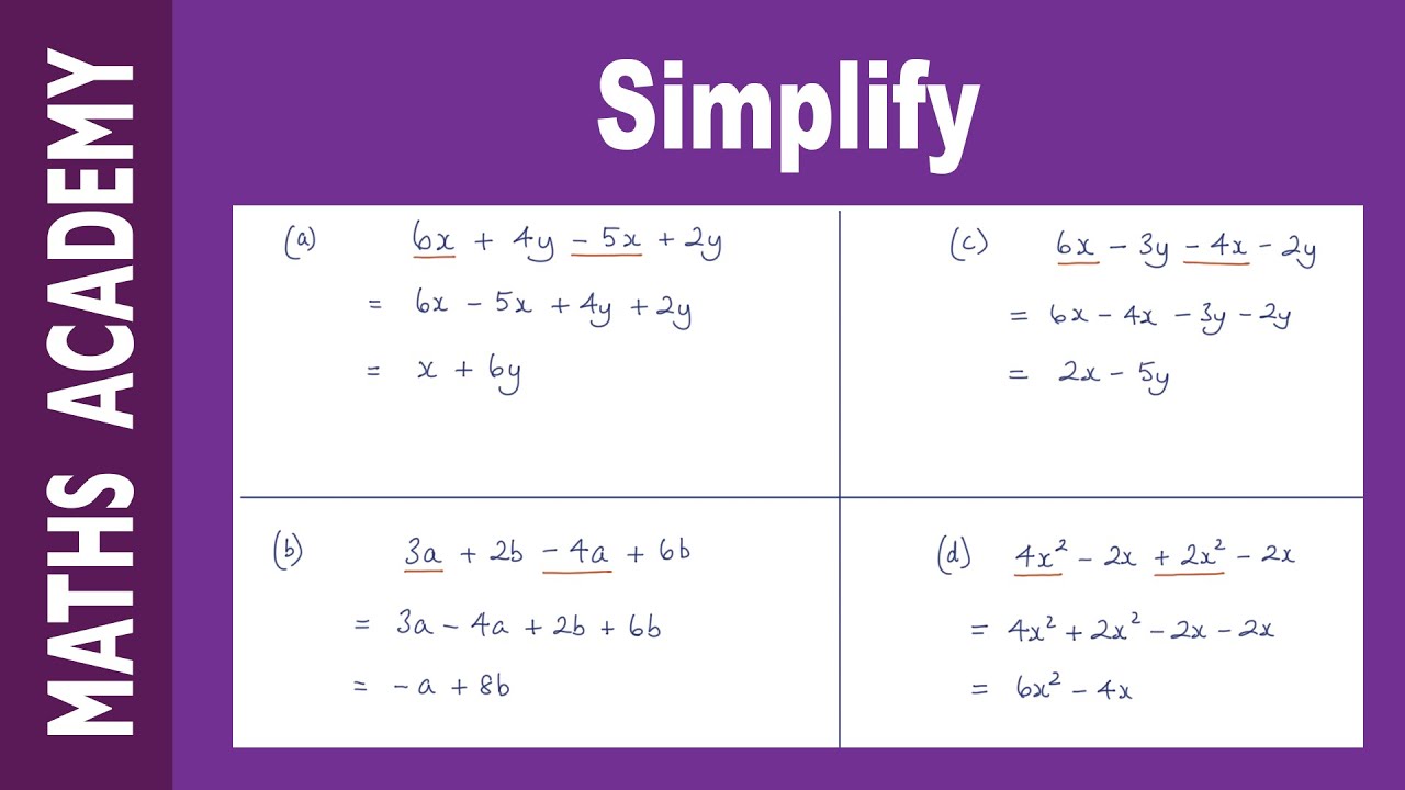 How to Simplify Algebraic Expressions - YouTube