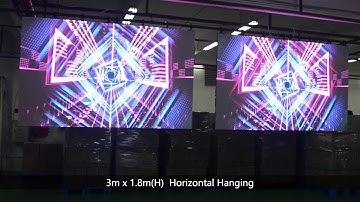 Huasuny Flexible LED screen model LEgenD P3.75 outdoor vertical and horizontal hanging visual effect