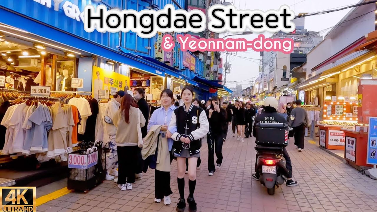 SEOUL KOREA | Friday, Hongdae Street Scene & Yeonnam-dong People | 금요일의 홍대거리와 연남동 | 4K WALK