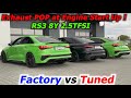 Audi rs3 8y 25tfsi tuned vs factory engine start up pop bang exhaust strzay przy odpalaniu 12453