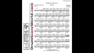 Drum Score - The Cure - Friday I'm In Love (preview)