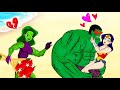 HULK&#39;s Love Story With Wonder Woman | Super Heroes Animation