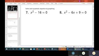 Metallist Math: Algebra 1 Savvas Easy Bridge - Ch. 9 Review Solving Quadratic Equations. Part 1 of 3