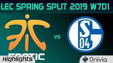 FNC vs S04 Highlights LEC Spring Split 2019 W7D1 Fnatic vs Schalke 04 By Onivia