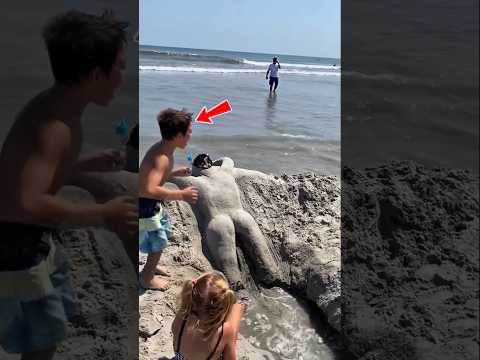 Beach Art Gone Viral 😂 #shortvideo