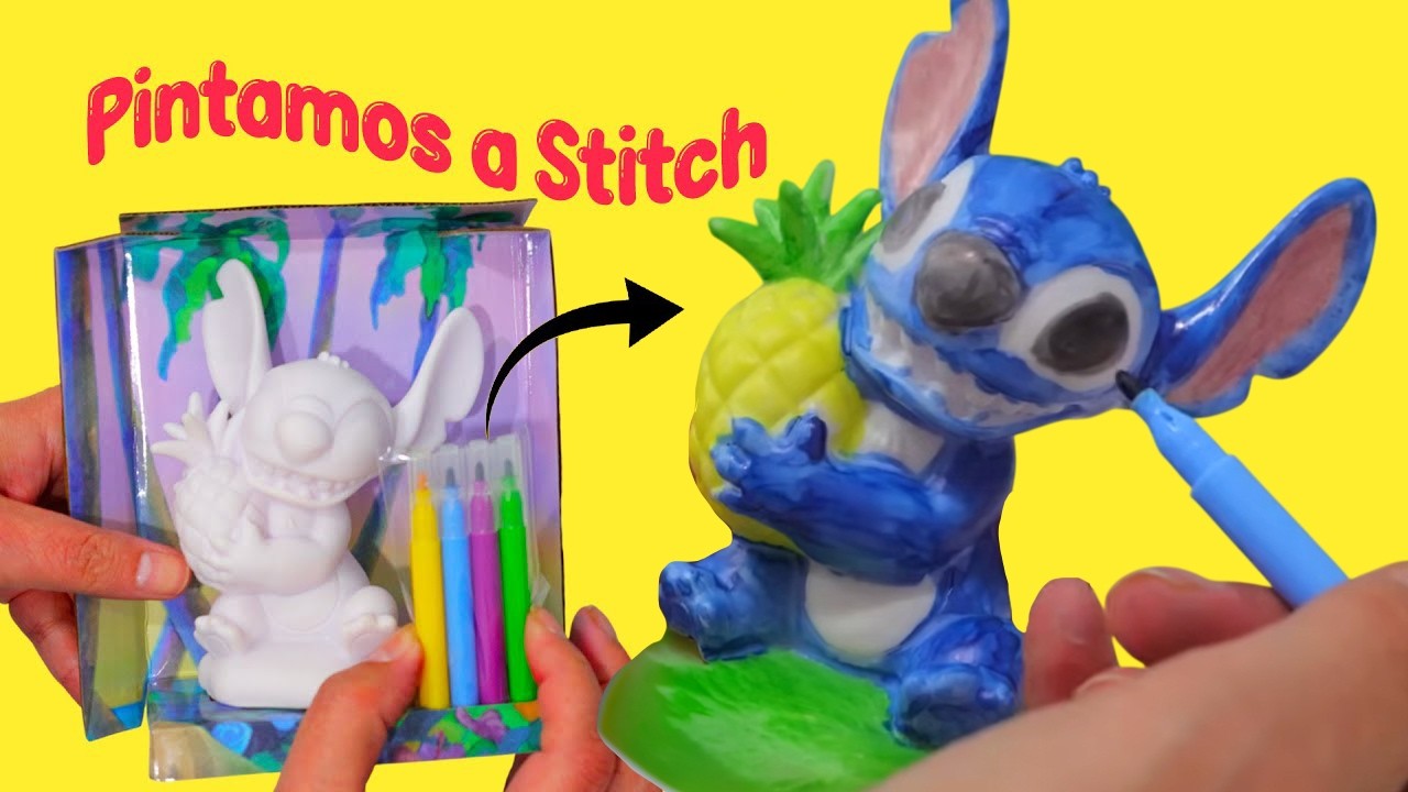 Pintamos Figuras de Stitch con Pinturas de Colores y Marcadores