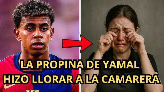 CAMARERA SIRVE A LAMINE YAMAL, CUANDO VE LA CUENTA Y LA PROPINA EMPIEZA A LLORAR DE EMOCIÓN... - YouTube