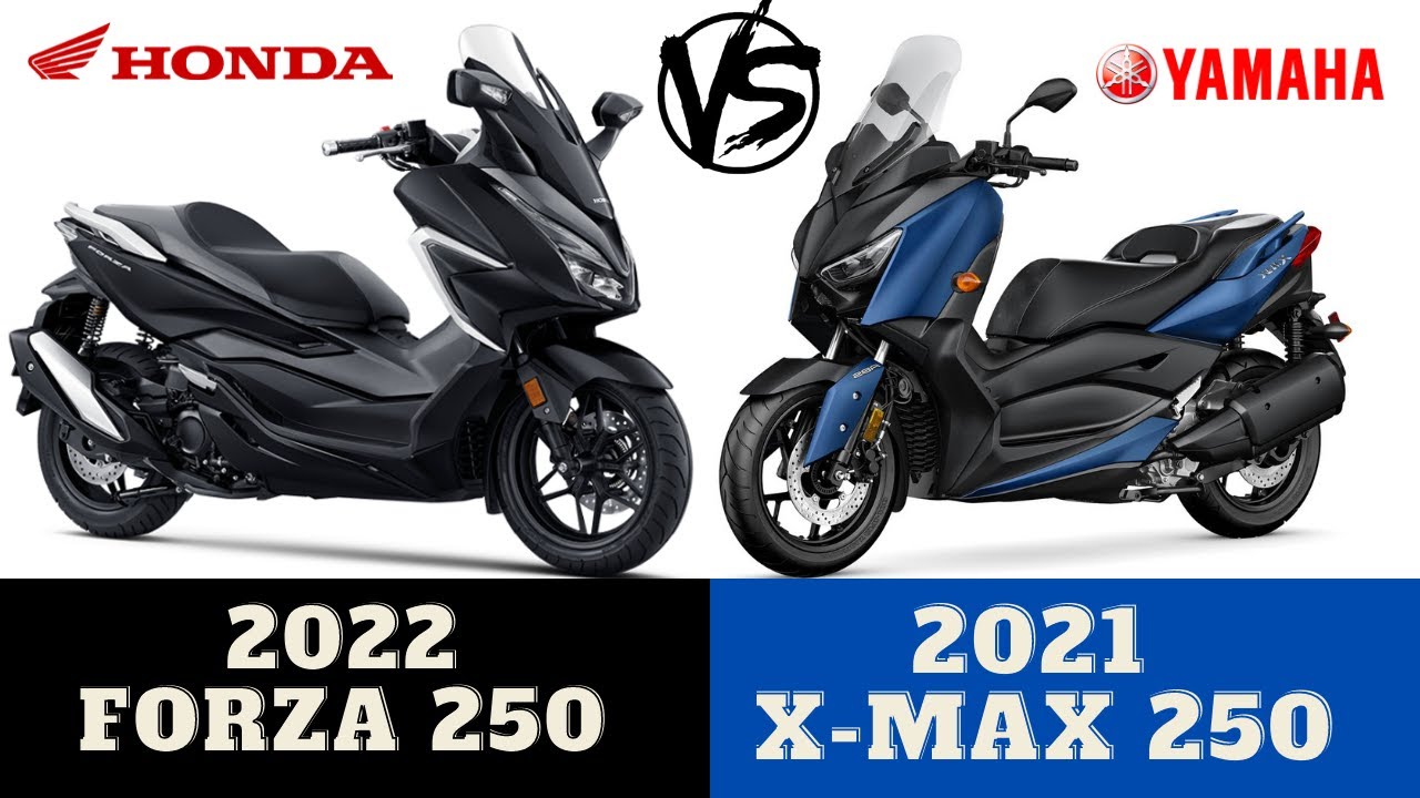Yamaha X-MAX 250 vs Honda Forza 250 simple specs battle - YouTube