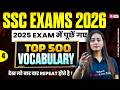 SSC Exams 2026 | Top 500 Vocabulary Questions for SSC | English Vocabulary PYQs by Ananya Ma'am #4