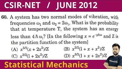 Csir June 2012 Statistical Mechanics PYQ | Q NO 60 | Harmonic Oscillator Partition Function