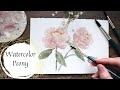 Watercolor peonies  beginner friendly watercolor flowers