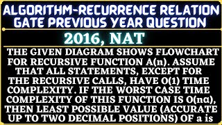 23 Algorithm | Gate 2016 NAT Question | The given diagram shows flowchart for a recursive function