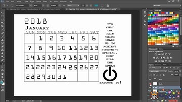 2018 Free Calendar Layout in Photoshop