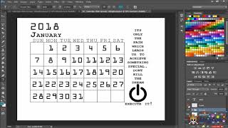 2018 Free Calendar Layout in Photoshop screenshot 2
