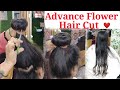 Flower Haircut with 3 easy technique||ऐसे करेंगे haircut तो dryer करने की जरूरत नहीं पड़ेगी (Hindi)