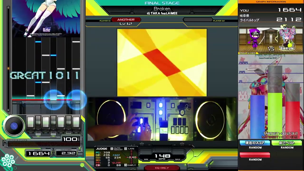 beatmania IIDX】Broken / dj TAKA feat.AiMEE フルコン - YouTube