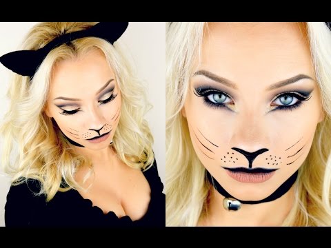 Last Minute Halloween Kitty Cat Makeup Tutorial 2015