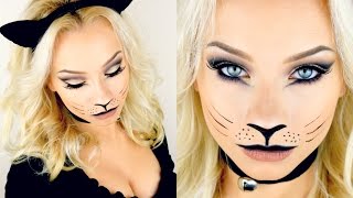 Last Minute Halloween Kitty Cat Makeup Tutorial 2015