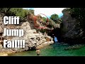 Cliff Jumping Fail. 40 ft flop