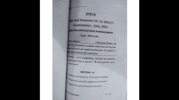 MDU BBA 2 nd semester computer applications in management 2021