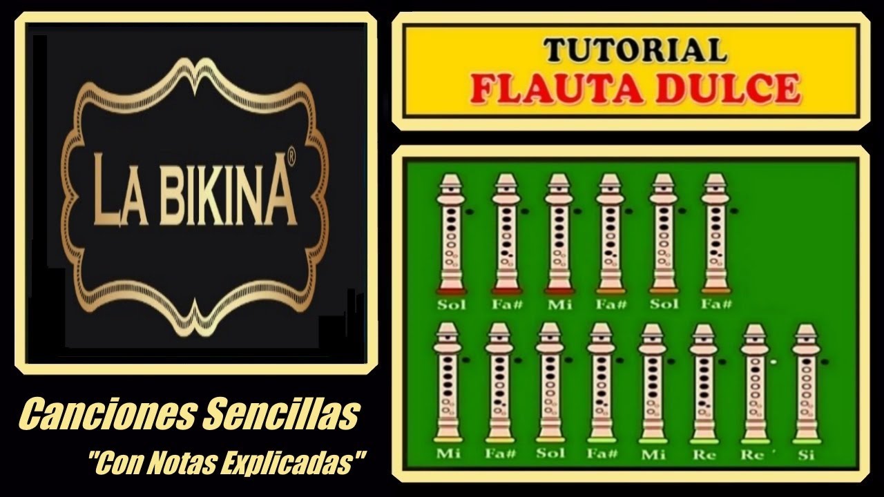 La Bikina en Flauta Dulce "Con Notas Explicadas" - YouTube