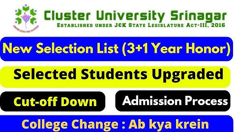 Selection list No 02 {Ug 3+1 Year Honor Programs} Students Upgraded What to do now|Admission Process