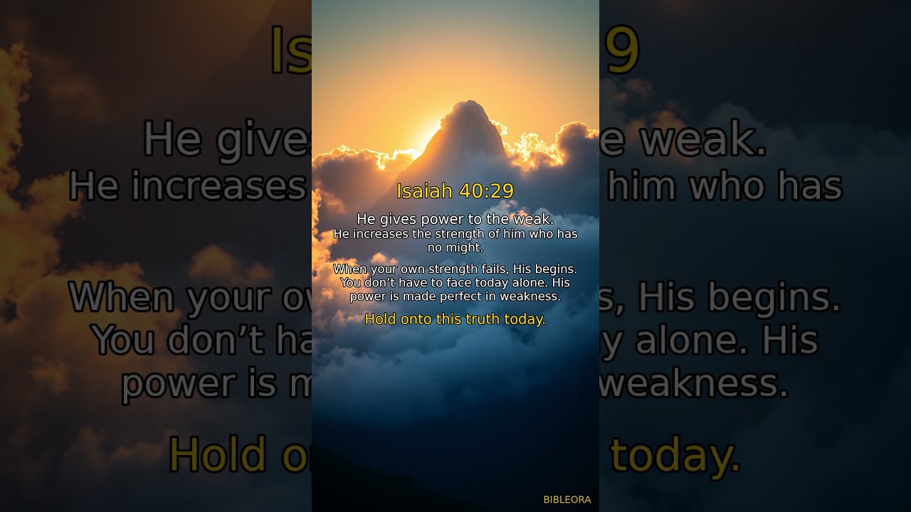 🙏 GOD'S WORD: Find Strength | Isaiah 40:29 #shorts