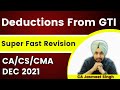 Deductions From GTI | Income Tax Revision | May / June 2021 | CA Inter | CS Exec | CMA Inter