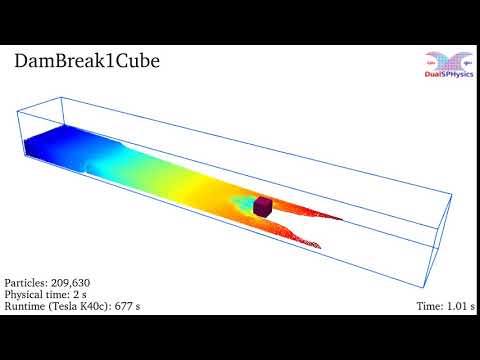 DualSPHysics example: DamBreak1Cube