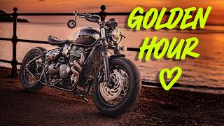 Riding My Triumph Bobber At Golden Hour - Chasing Sunsets