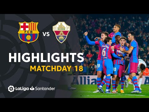 Resumen de FC Barcelona vs Elche CF (3-2)