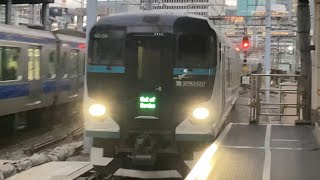 【4K高画質】E257系2500番台オオNC-34編成+2000番台オオNA-06編成が当駅止まりの臨時特急踊り子8号東京行きとして東京駅8番線に入線するシーン(2025.11.29 16:30)
