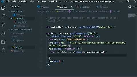 JSON and AJAX tutorial practice original video of lecture is here https://youtu.be/rJesac0_Ftw