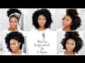 4 Natural Hair Hairstyles | Afro Half Wig for Beginners  | Outre Big Beautiful Hair Half Wigs