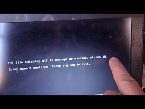 fix Inf File Txtsetup sif Is Corrupt Or Missing حل مشكلة