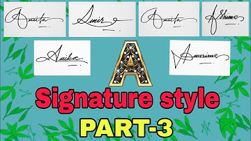 How to create Signature of alphabet A 🤩 ||( PART-3)  Anup calligraphy||
