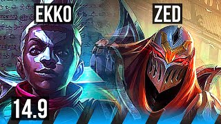 EKKO vs ZED (MID) | Rank 5 Ekko, Godlike, 12/3/5 | JP Grandmaster | 14.9