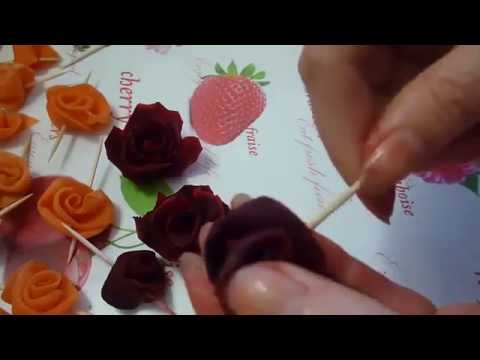 Как вырезать розу из свеклы