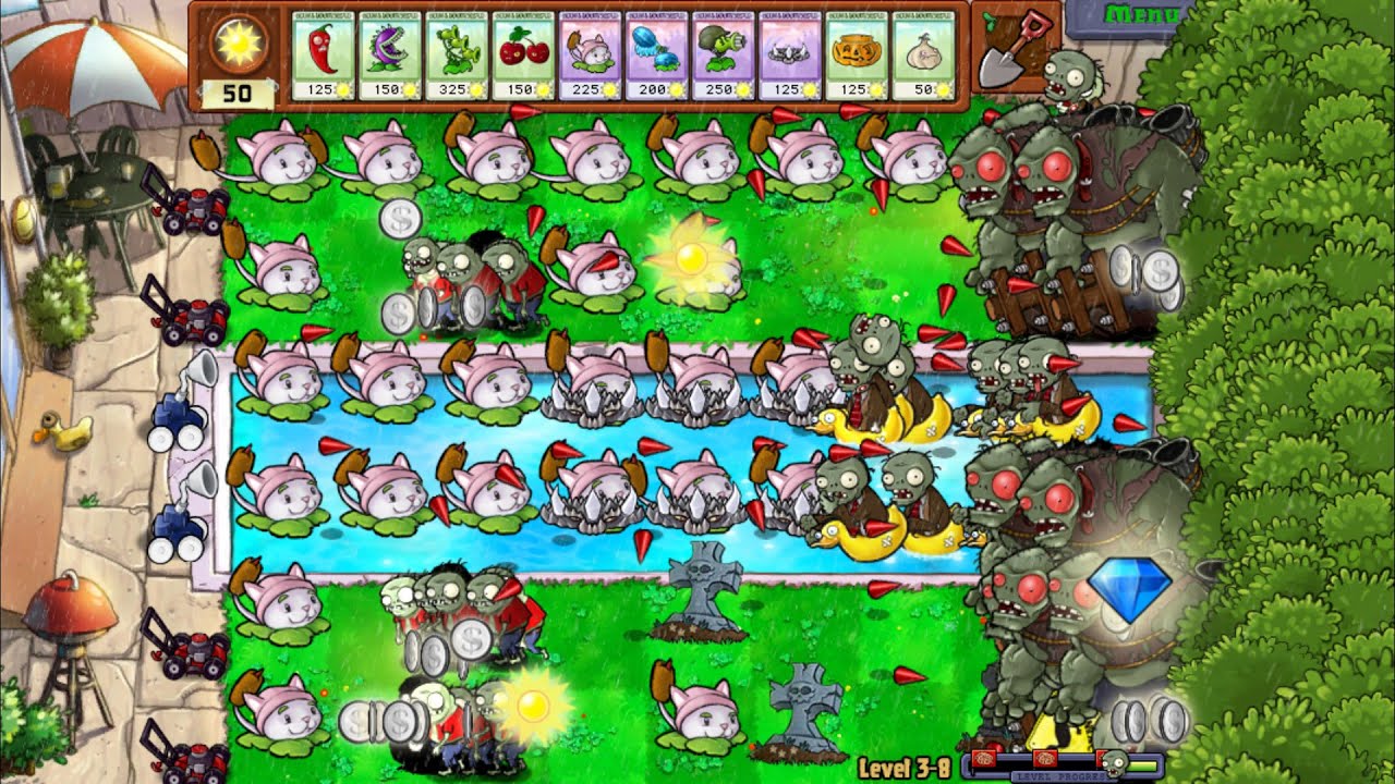 Plants vs Zombies Hack - All Pea PvZ vs Gargantuar vs Dr Zomboss Part ...