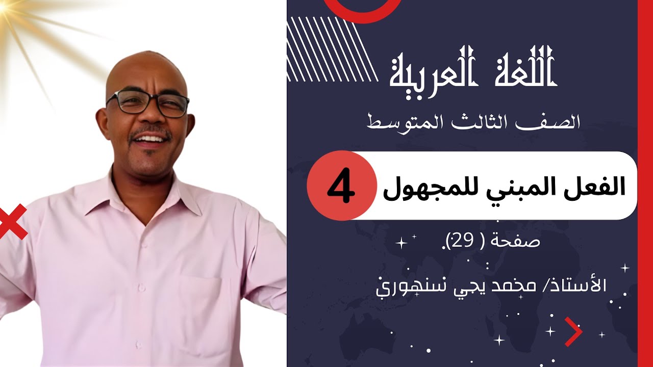 الفعل المبني للمجهول  / الصف الثالث المتوسط / المنهج السوداني