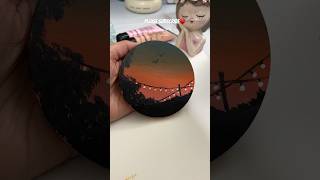 Painting on a mini wooden canvas😍 #art #artist #viral #trending #ytshorts #painting #easy