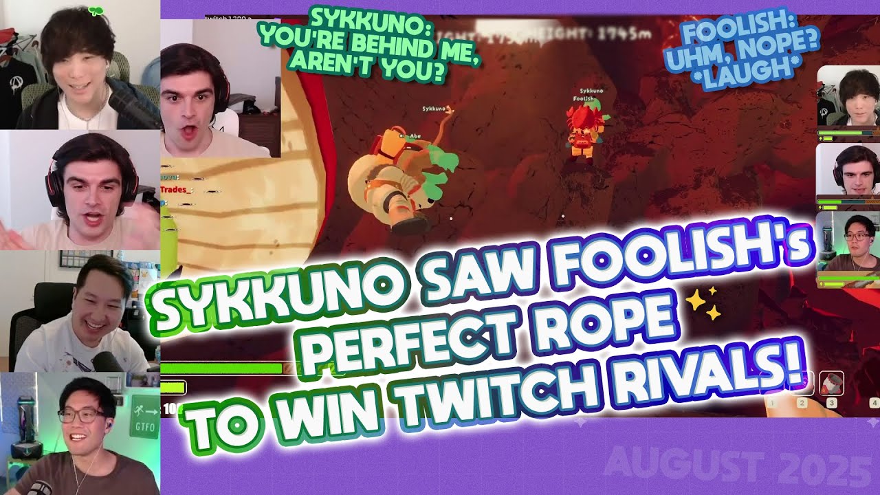 [MULTI POV] GENERATIONAL ROPE! Sykkuno saw Foolish do a PERFECT ROPE to help team WIN TWITCH RIVALS!