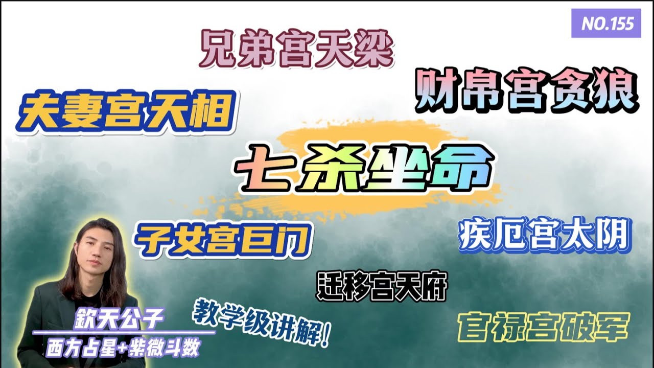让你一次学个够！「七杀坐命之人」夫妻宫天相！财帛宫贪狼！子女宫巨门！兄弟宫天梁！官禄宫破军！迁移宫天府！疾厄宫太阴！宫位与宫位，星耀与星耀之间的联动关系！#钦天公子 #紫微斗数 #七杀