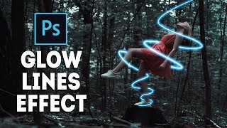 Neon Glow Lines Effect around Person - Photoshop Tutorial