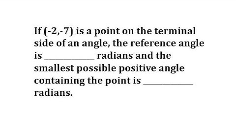 Find Reference Angle and Smallest Pos Angle Given Point on Terminal Side (Q3)