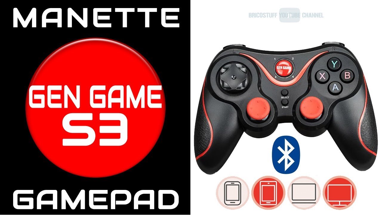 desinfecteren Toeschouwer Rechtdoor Manette de Jeu Sans Fil BlueTooth 3.0 GEN GAME S3 -PC, Smartphone Android,  IOS, Smart TV - YouTube